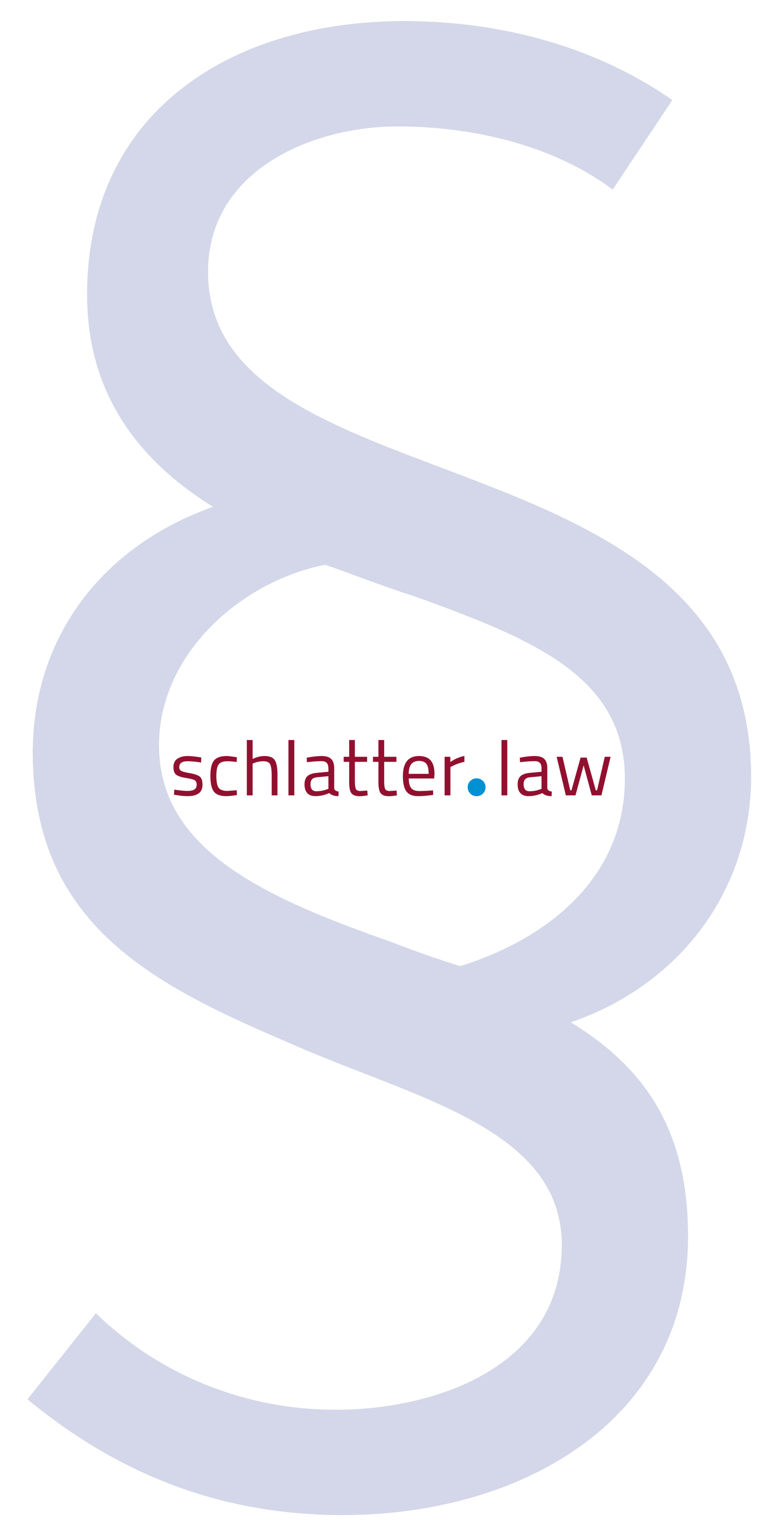 Paragraph symbol with the Schlatter.Law logo