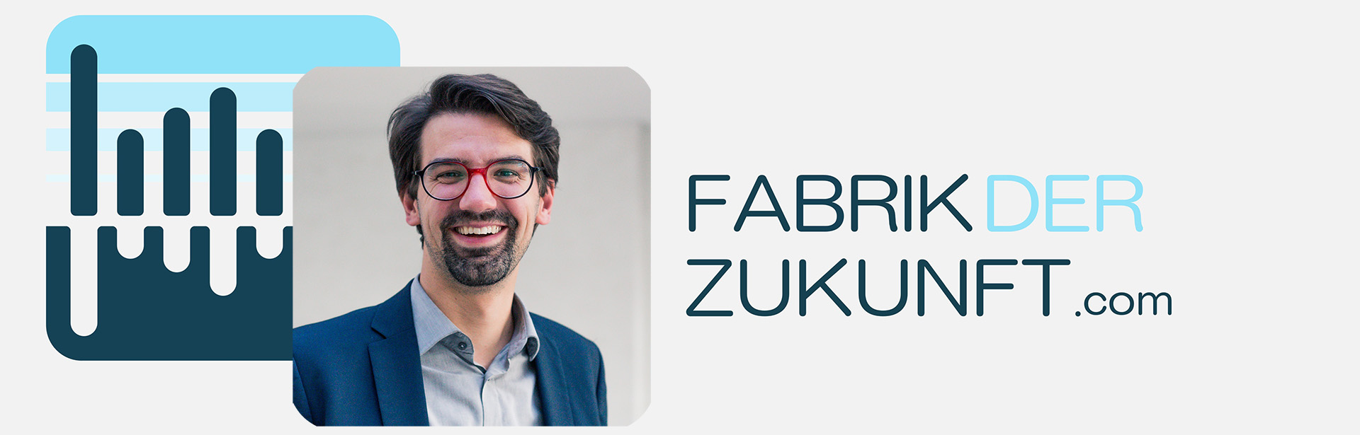 Factory of the Future logo and Tobias Herwig portrait