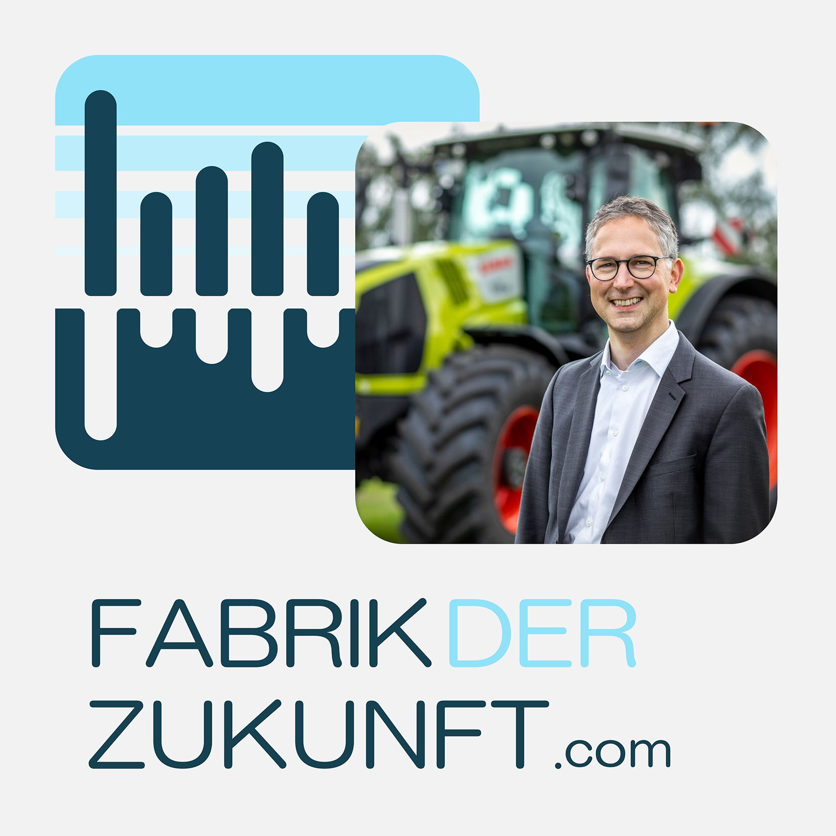 Factory of the Future logo and Hendrik Schellmann portrait