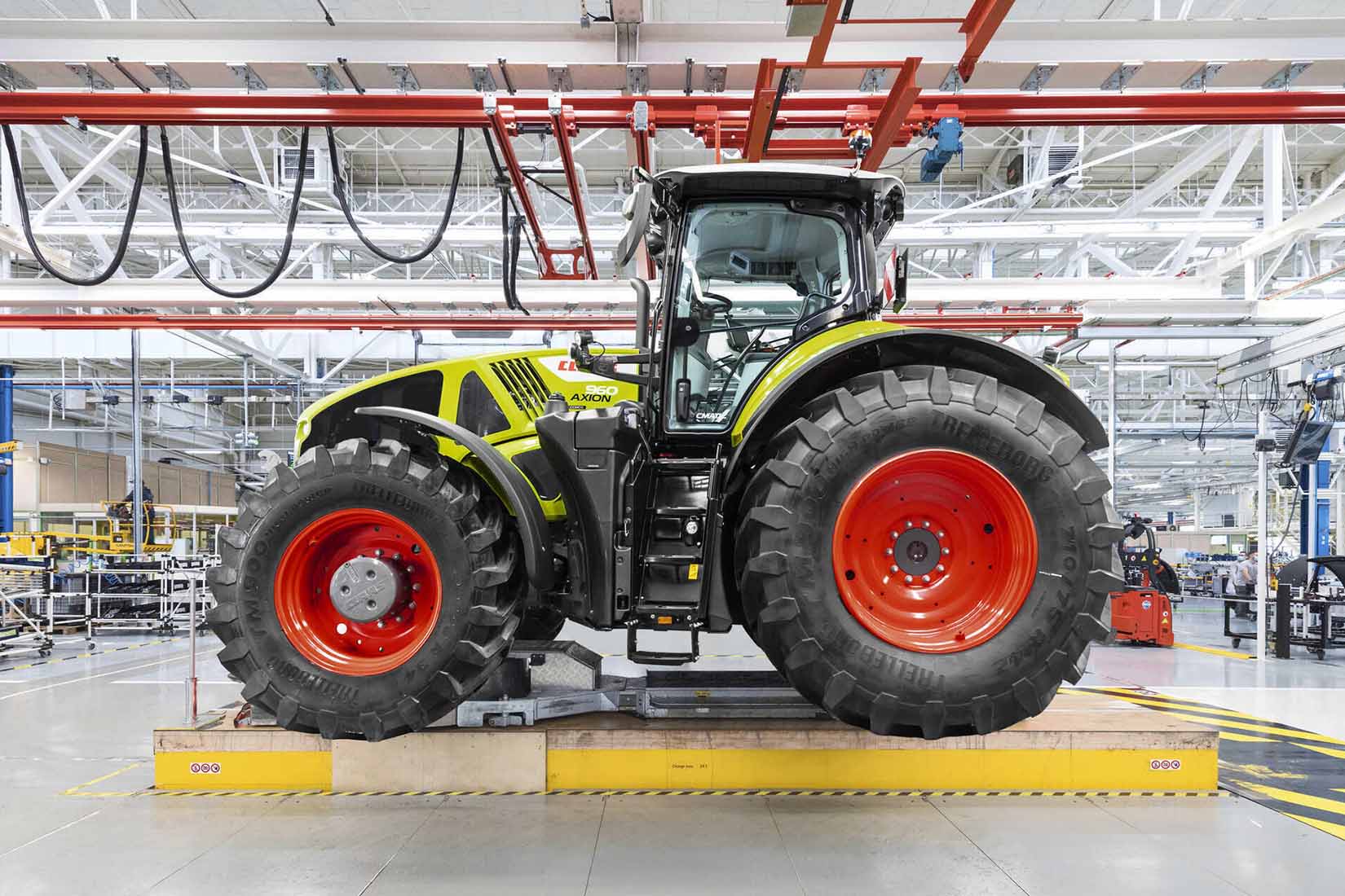 Tractor on the assembly line at Claas
