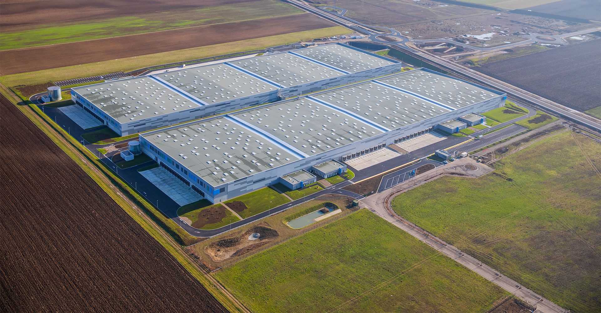 Aerial view of the logistics centre in Ensisheim 