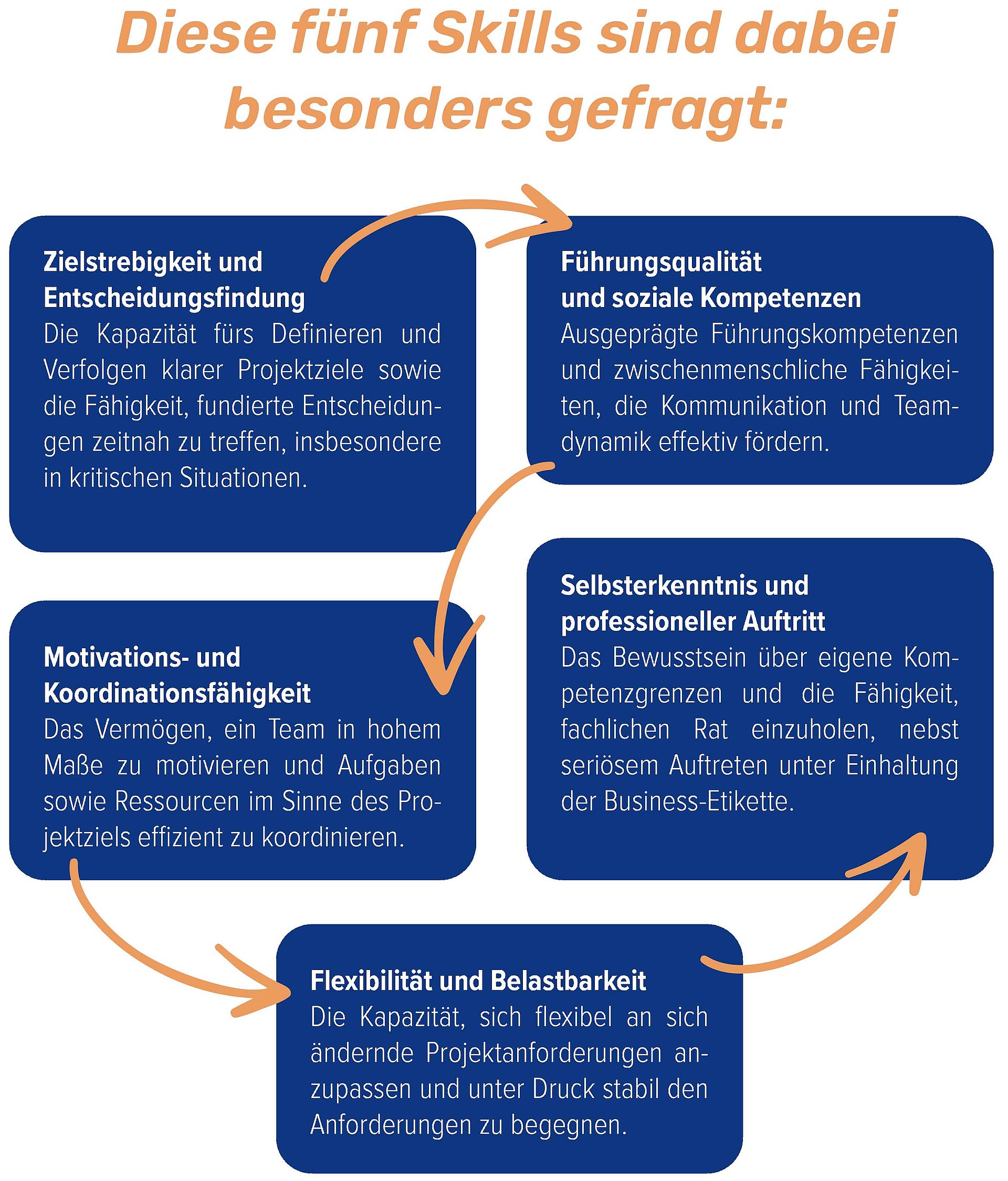 Grafik mit notwendigen Skills zum Projektmanagement