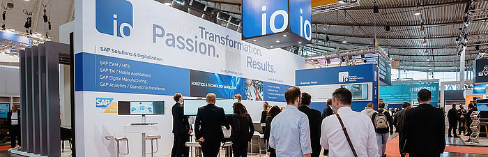 View of io's well-attended booth