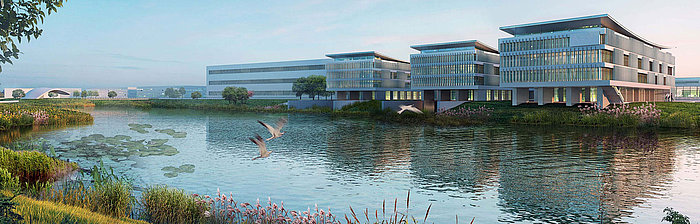 3D model of buildings on the river