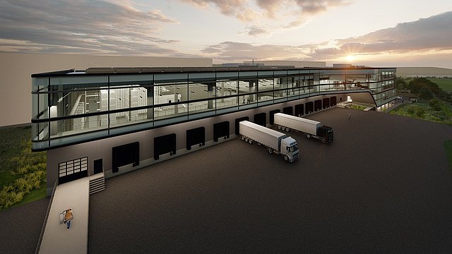 3D-Modell des neuen Logistikzentrums