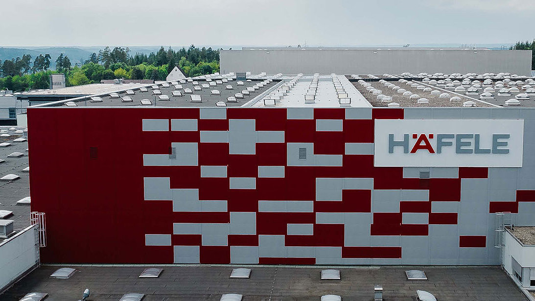 Blick auf das Logistikzentrum von Häfele in Nagold